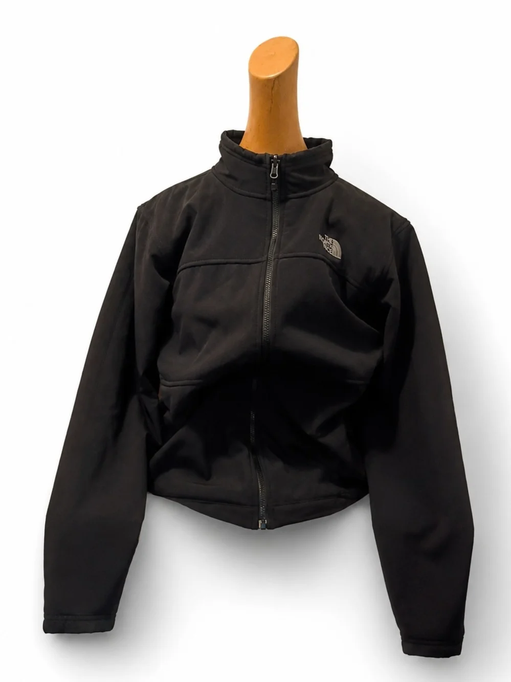 The North Face Mens Black Full-Zip Fleece Jacket - Medium.